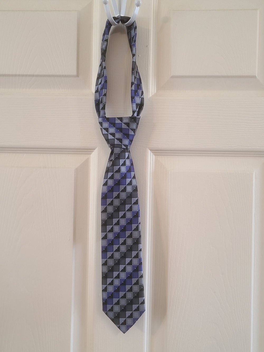 Alexander Julian Purple Black Gray Geometric Tie